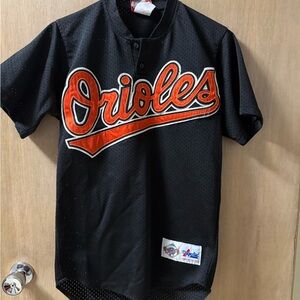 1990s Majestic Diamond Orioles Black and Orange Jersey